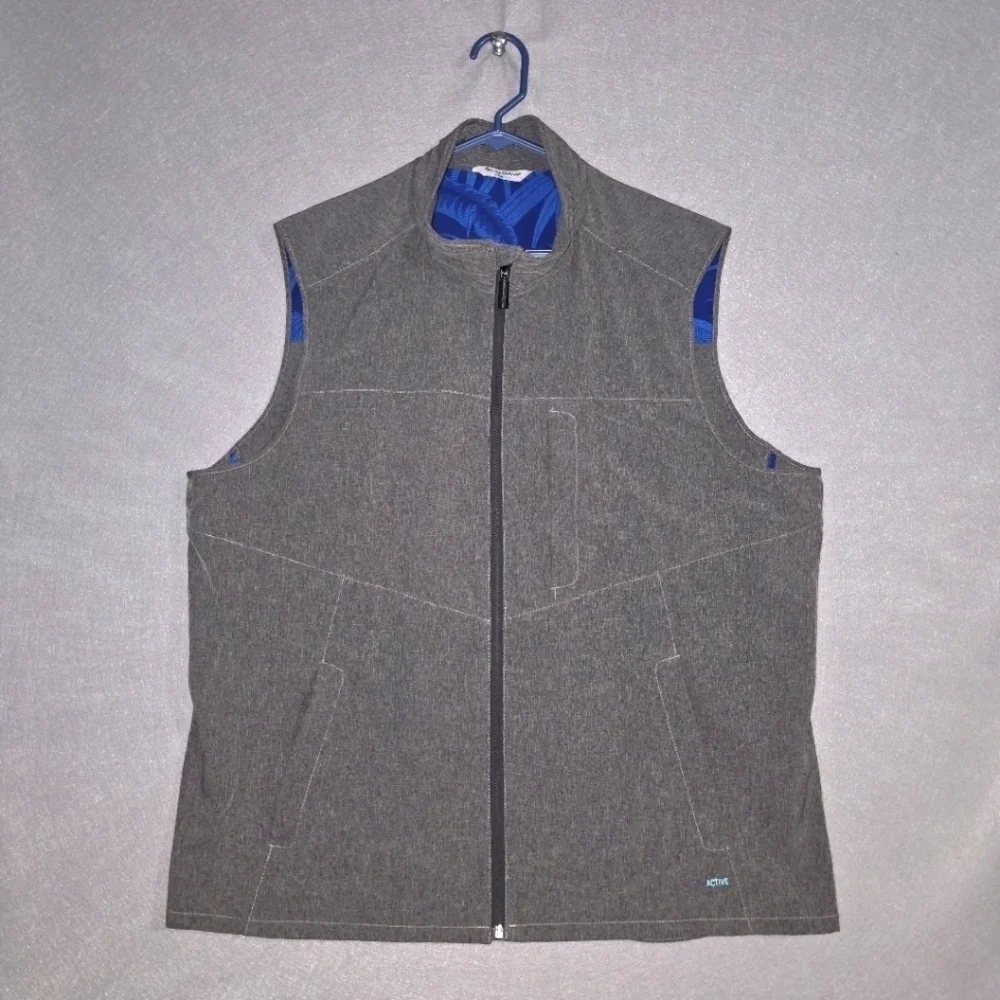 Tommy Bahama Mens Big & Tall Chip Shot Island Zone Gray Vest Golf Size XL / TG